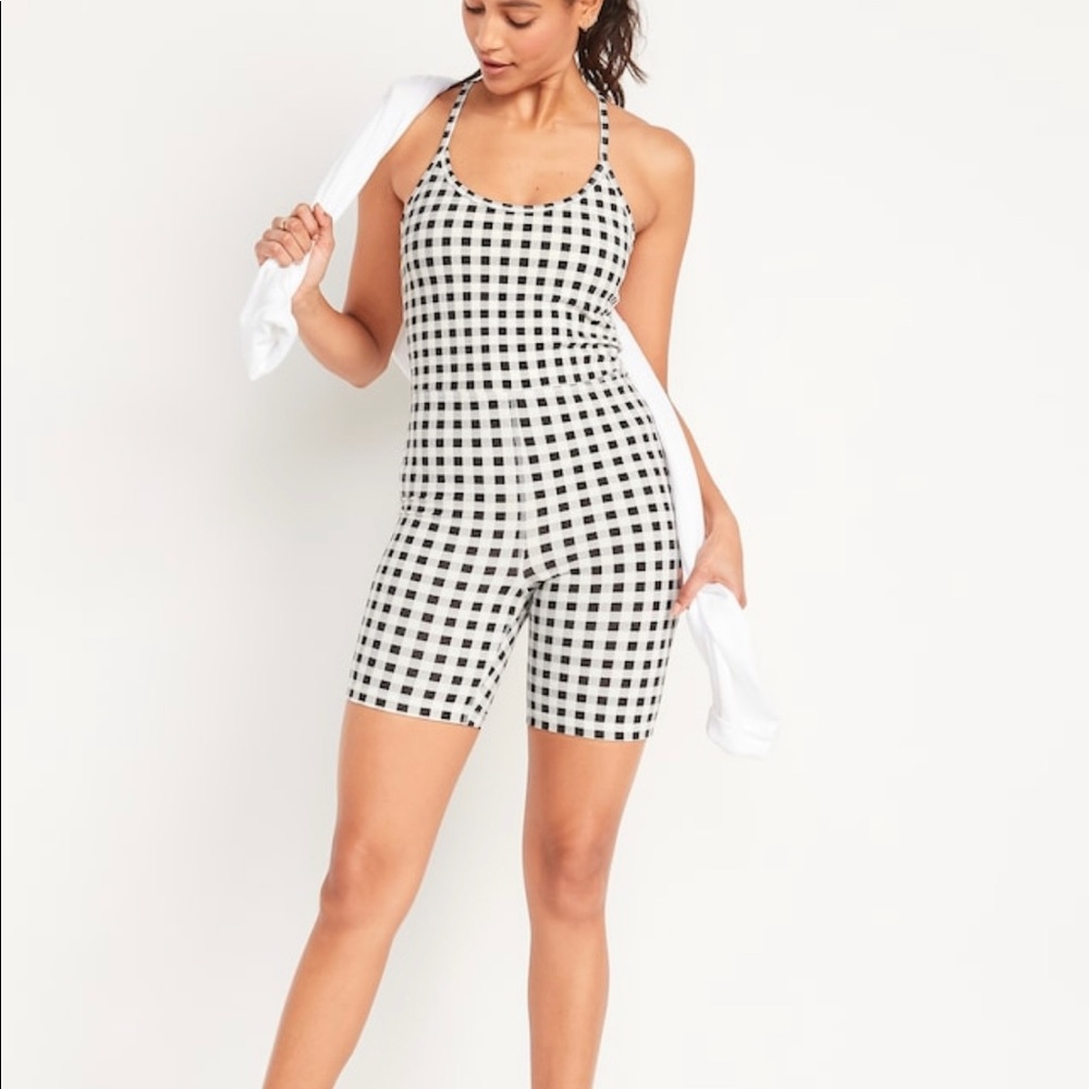 Checkered Racerback Bodysuit